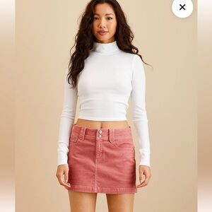 Aerie mock neck cropped too long sleeve in white xl